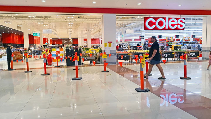 Coles has implemented a queue system for store entry