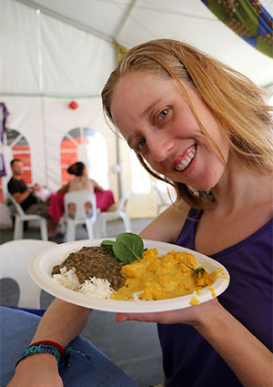 Bronwen with Abyssinian food