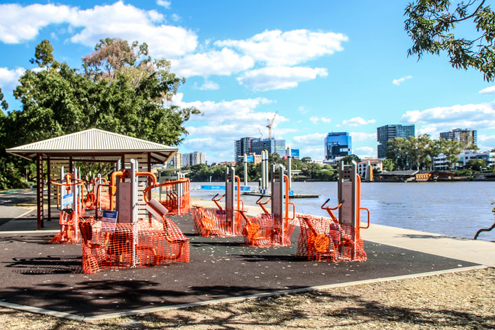Walking along the river in West End, Brisbane