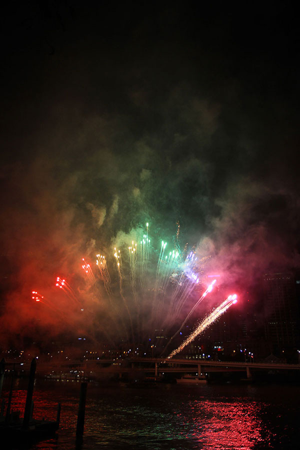 Colourful fireworks at South Bank