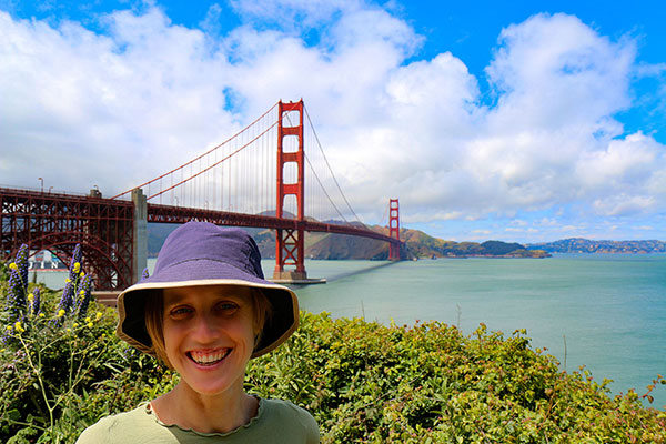 Bronwen at the Golden Gate Bridge