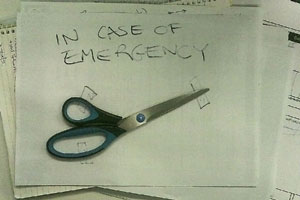 My “In Case of Emergency” scissors at work