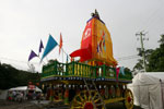 The largest float at Woodford, the Hare Krsna float
