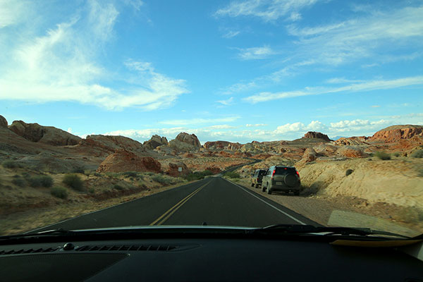 Driving through the Valley of Fire State Park