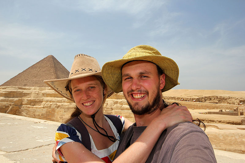 Bronwen & Ned at the Pyramids of Giza, Egypt