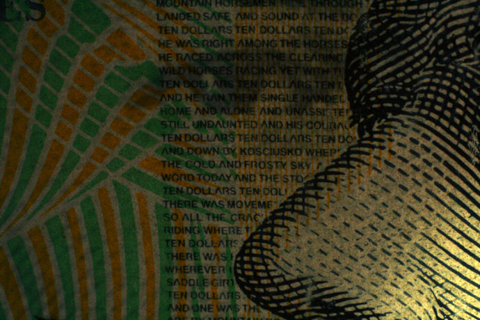 Macro photo of $10 note