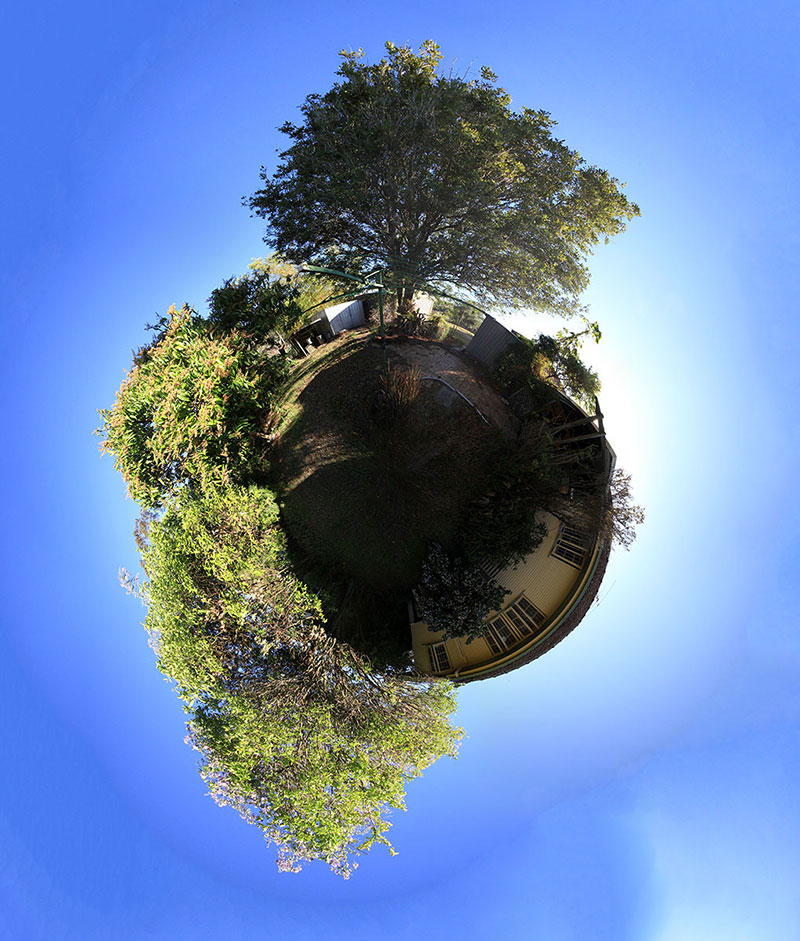 My first ever “Little Planet” – The Backyard