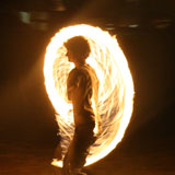 Fire twirling at Orleigh Park
