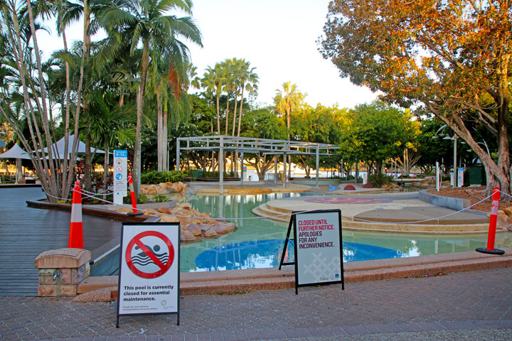 The pools are closed at South Bank Parklands