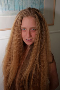 Bronwen with frizzy hair