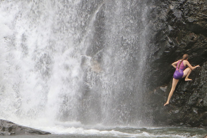 Bronwen swimming at Cedar Creek Falls