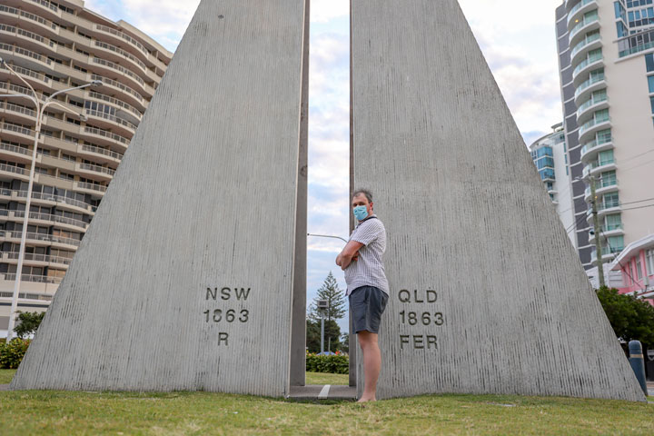 Ned on the Queensland / New South Wales Border, Coolangatta, Tweed Heads