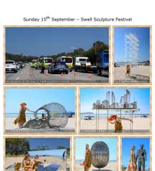 Bronwen & I drive to Currumbin Beach & The Swell Sculpture Festival.