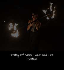 I photograph West End Fire Festival.