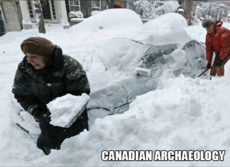 Canadian Archaeology: Digging a car out from under the snow