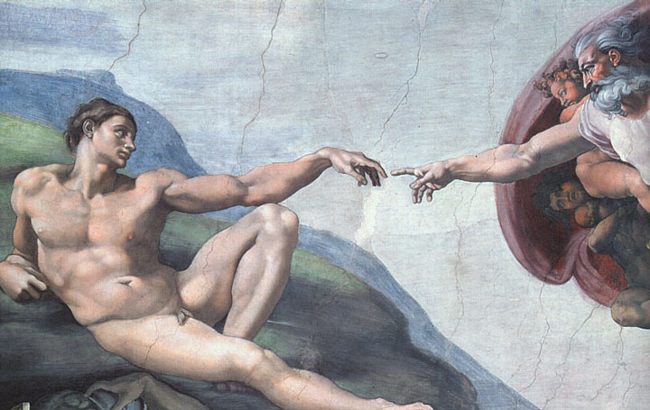 Michelangelo’s famous “The Creation of Adam”