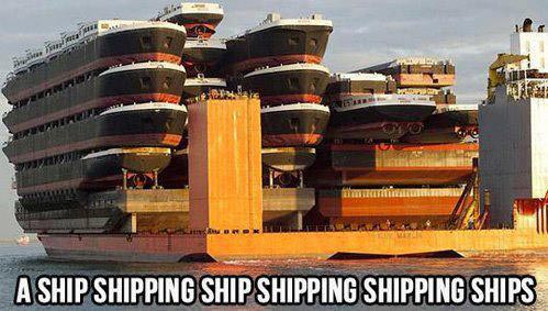 A ship shipping ship shipping shipping ships.