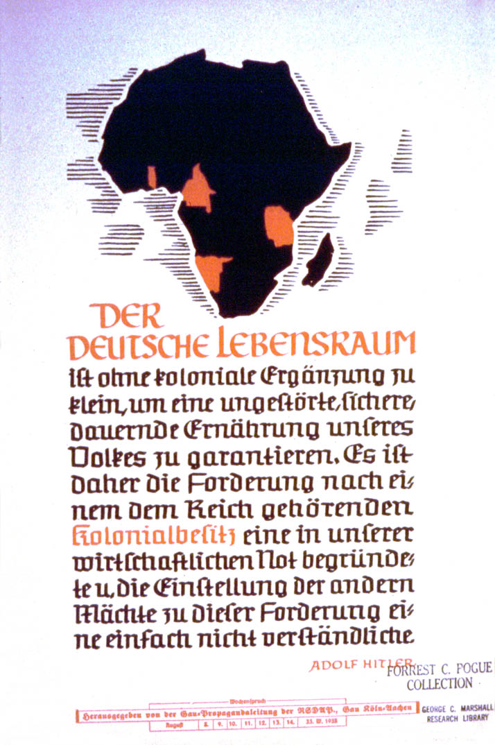 Weekly NSDAP slogan with an image of the African continent