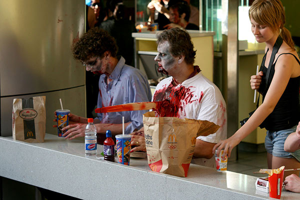Zombies enjoying a bite to eat