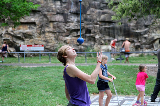 Bronwen is amazed to find a blue thing hanging from space