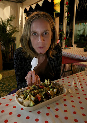 Bronwen with shish kebabs