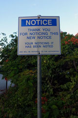 Notice at New Farm Park