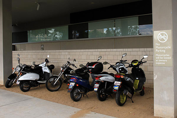 “No Motorcycle Parking” at GoMA