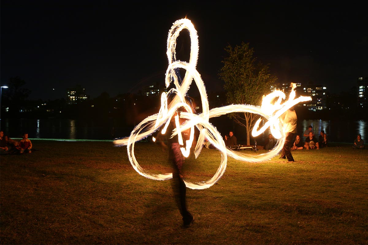 Fire Twirling at West End