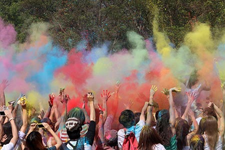 Everyone throwing their colours at SpringFlare Festival of Colours