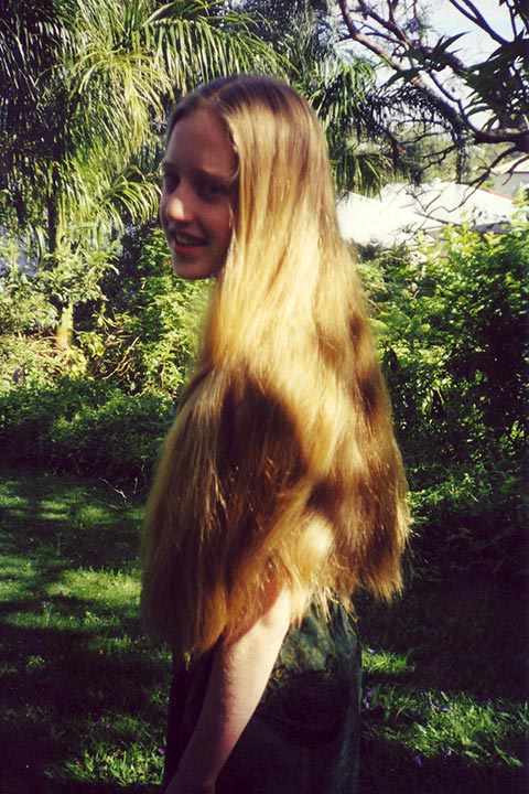 Bronwen & her hair before shaving it off