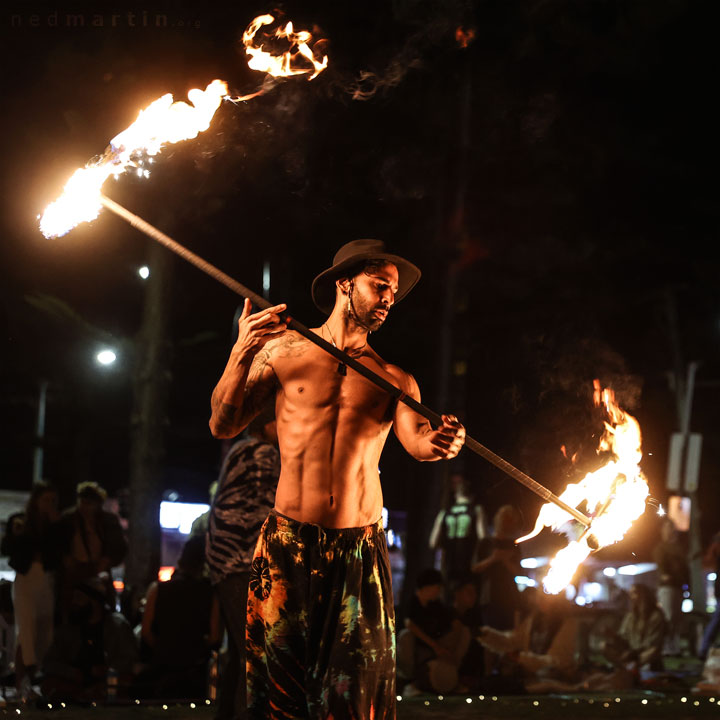 Fire Twirling at Burleigh Bongos