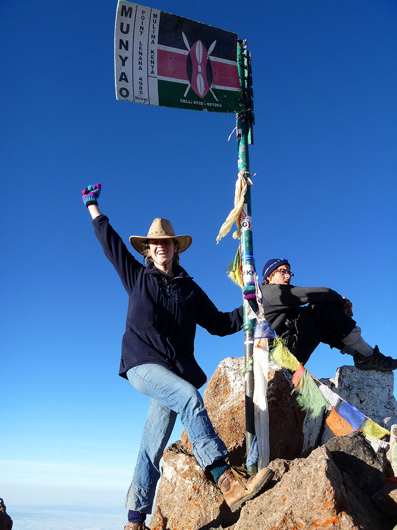 Bronwen climbing Mount Kenya