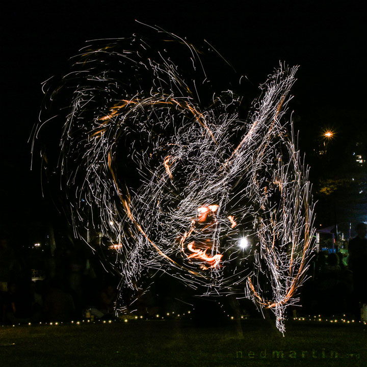 Fire twirling at Burleigh Bongos