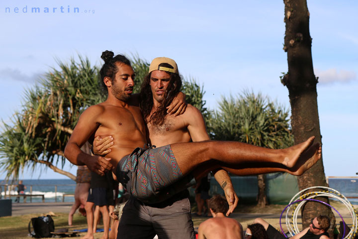 Brotherly love — at Justins Park, Burleigh Heads
