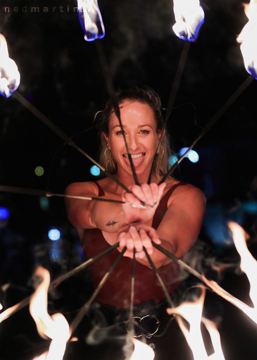 Fire twirling at Burleigh Bongos