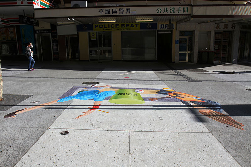 3D Street Art–it genuinely does look stupid from the wrong angle