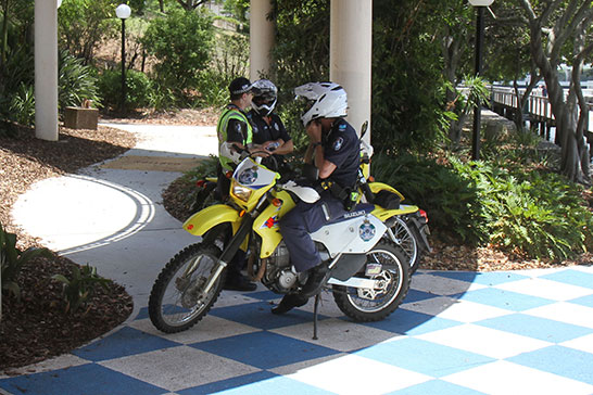 More police ride around South Bank, this time on motorbikes