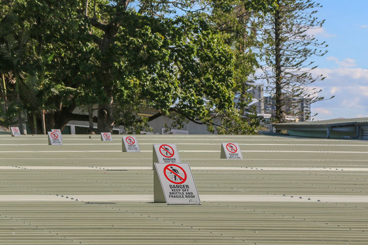 Surely the most dangerous roof in Brisbane?
