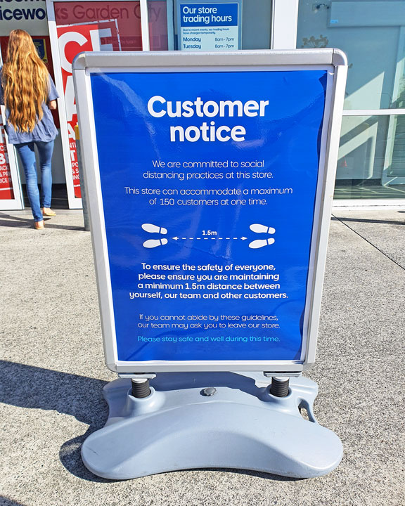 Officeworks ask people who can’t maintain 1.5m between each other to not enter