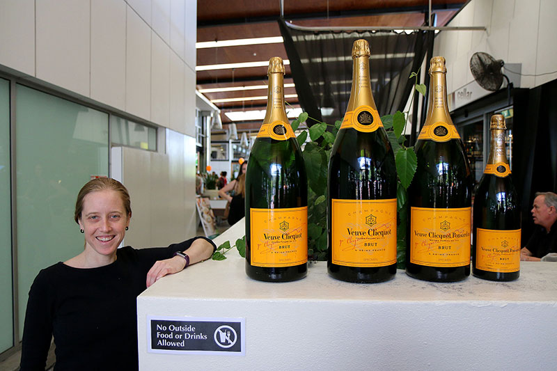 Bronwen with some Bronwen-sized bottles