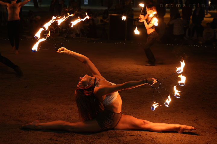 Courtney, Fire Twirling at Burleigh Bongos