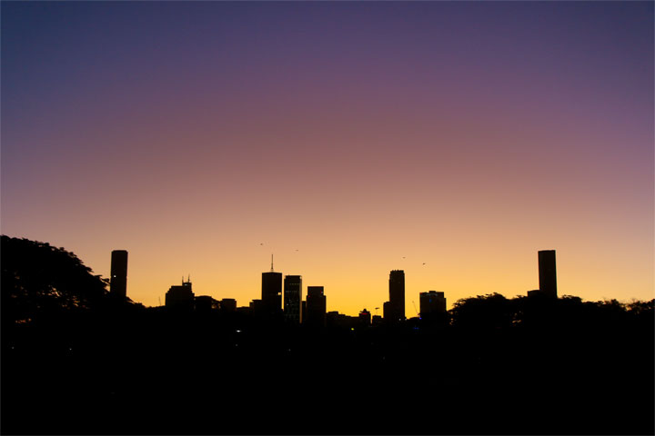 Brisbane skyline from New Farm Park