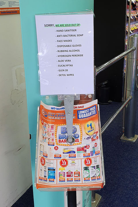 Coronavirus signage in local shops