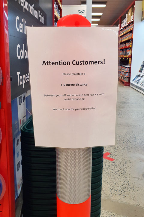 Coronavirus signage in local shops