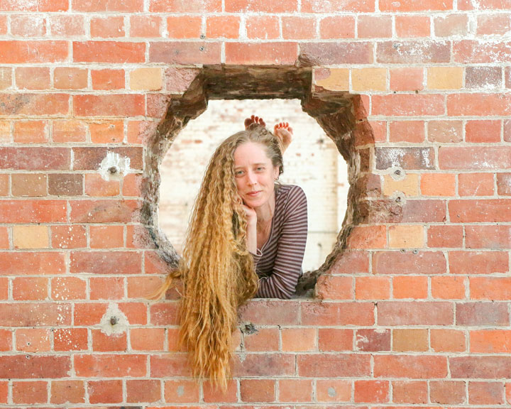 Bronwen & her very frizzy hair at Brisbane Powerhouse