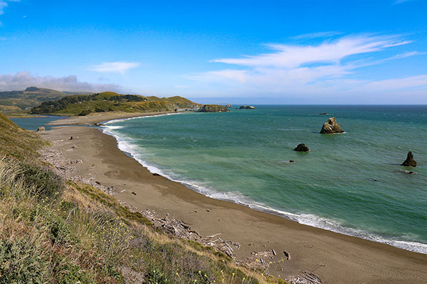 The coastline on the drive to Fort Bragg