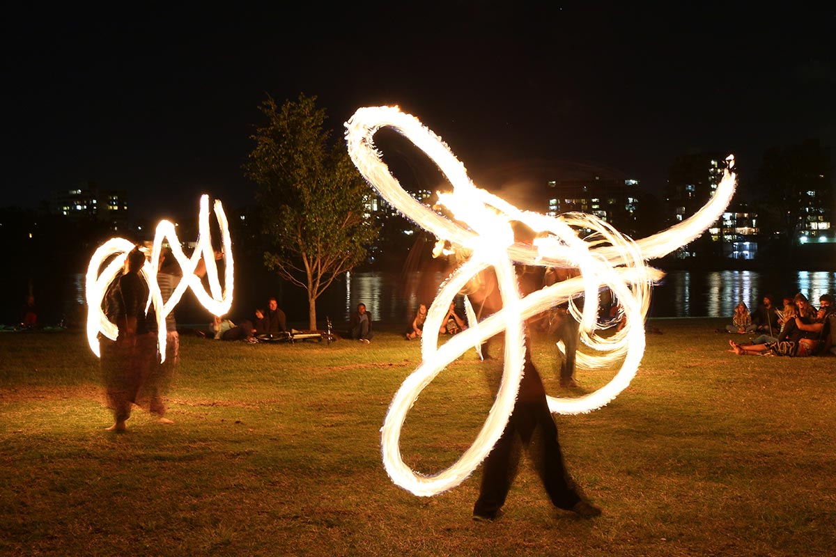 Fire Twirling at West End