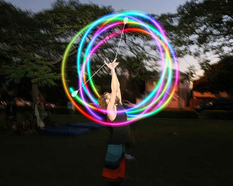 Fire twirling with tamed electricity!