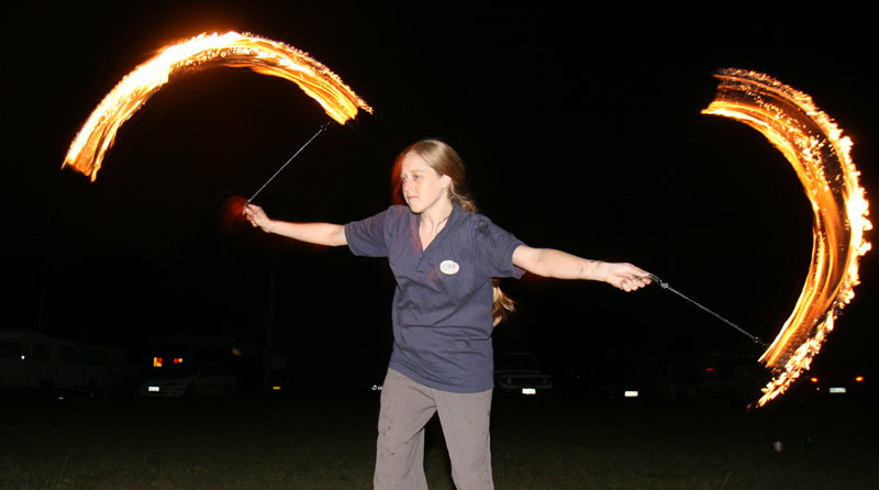 Bronwen fire-twirling