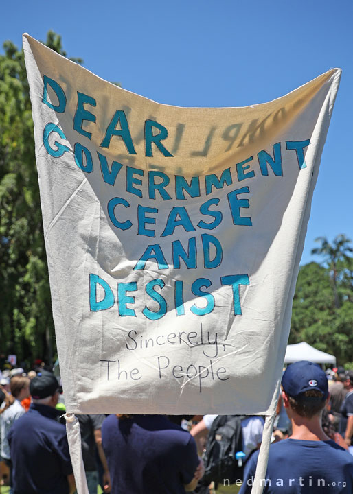 Freedom Rally, Brisbane Botanic Gardens